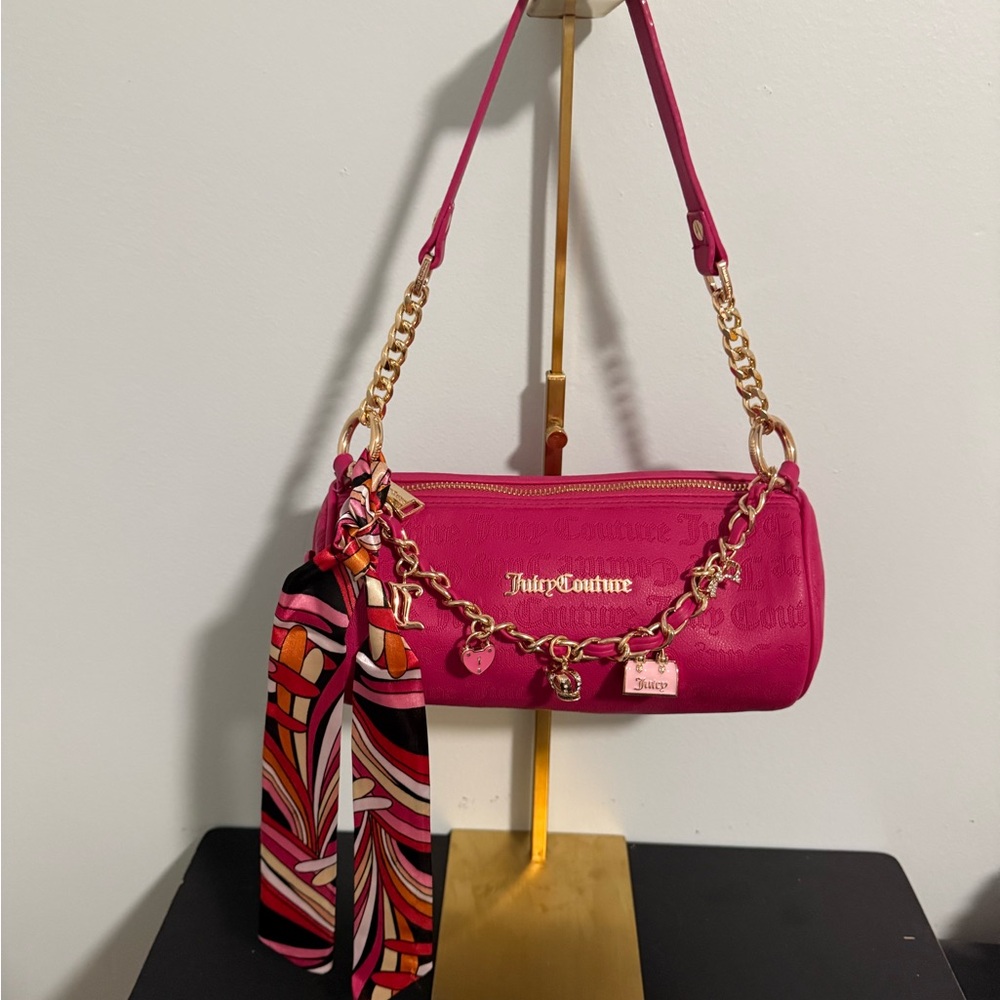 Juicy Couture Pink Shoulder Bag with Gold Accents